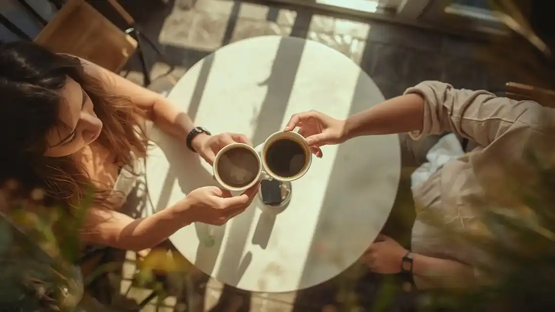 カフェのコーヒーの写真 添削前